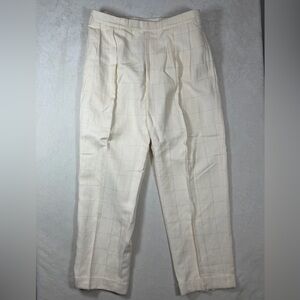 Polo Ralph Lauren Polo Golf 36/30 Silk Linen Blend Cream Plaid Chinos Trousers